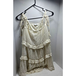 Women's HYFVE Beige Tiered Ruffle Mini Dress L